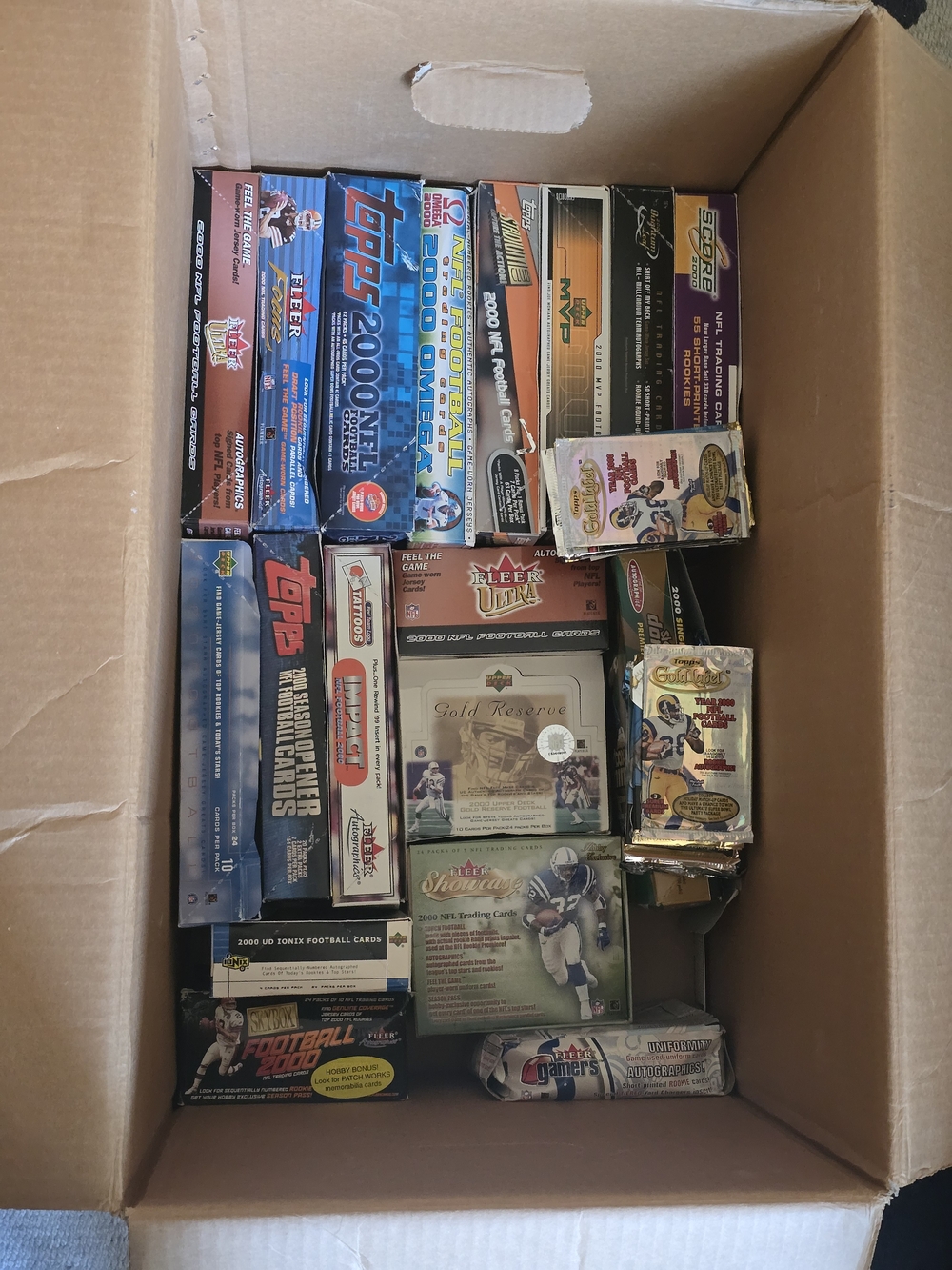 2000 Fleer ULTRA, Topps Chrome Sports Trading Card Hobby Box Lot - Tom Brady RC?